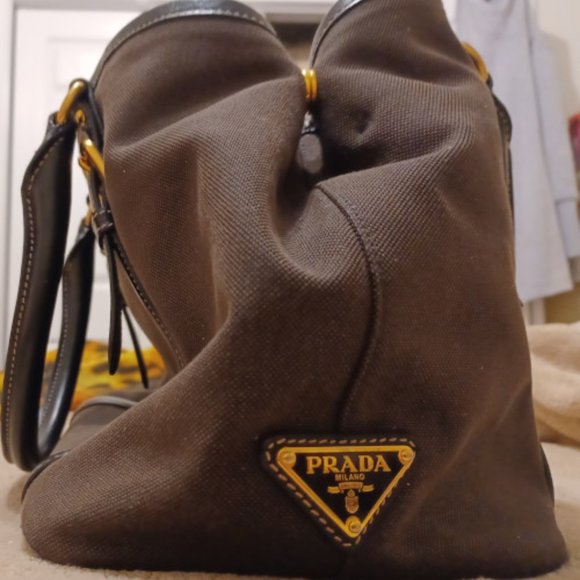 PRADA Jacquard Logo Satchel - Picture 5 of 14